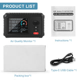 4 in 1 Intelligent Air Quality Monitor Gas Detector Mini Gas Detector For TVOC HCHO PM2.5 PM10 Gas Analyzer Home Office Outdoor