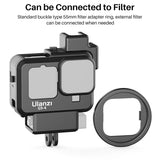Ulanzi G9-4 Action Vlog Camera Cage Protective Housing with Dual Cold Shoe Mount 55mm Filter Adapter for GoPro Hero 9