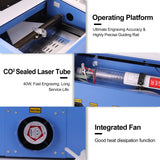 40W CO2 USB Laser Engraving Cutting Machine for Wood and Plastics Multifunctional Engraver Cutter with Digital Display