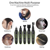 Ckeyin 5 In 1 Men's Hair Trimmer Kit Electric Beard Nose Ear Trimmer Portable Clipper Eyebrow Shaver Machine Facail Hair Remover