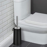 Toilet Brush Holder Bathroom Cleaning Set Flooring Stand Black Bathroom Storage and Organization