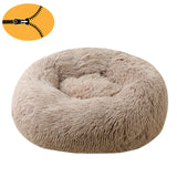 Removable Donut Dog Bed Plush Pet Kennel Round Cat Bed Winter Warm Sleeping Beds Lounger House for Medium Large Dogs Washable