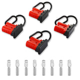 4 Pcs 6-8 Gauge 50A Battery Quick Connect/Disconnect, Jumper Cable Plug Connector Kit for Towing Systems
