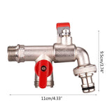 G2AB 90 Degree Double Valve Water Tap Durable Brass Manual Adjust Faucet for Home Outdoor Garden Tools