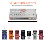 Guitar Power Supply 10 Isolated Output for 9V/12V/18V Effect Pedal with USB Charging Port Short Circuit &amp; Overload Protection