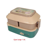 Cartoon Lunch Box for Girls School Kids Plastic Picnic Bento Box Microwave Food Box with Compartment Storage Salad Containers