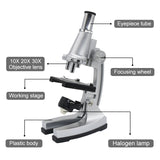 Monocular Microscope 300X Portable Educational Microscope for Children Kids Students Gift Toy Tool with LED + Reflecting Mirror