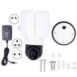 Pan Tilt Security Light CCTV Spotlight PTZ Camera Face Recognition Motion Detection 355 Degrees Panoramic with Siren Alarm for