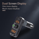FM Transmitter Bluetooth 5.0 Carkit Handsfree AUX Audio Receiver Car MP3 Player QC3.0 Quick Charge Double Screen Display