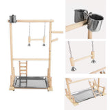 Parrot Playstands Toys Tray Bird Swing Climbing Hanging Ladder Bridge Wood Cockatiel Playground Bird Perches Bird Feeder