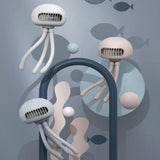 Mini Fan Portable Bladeless USB Rechargeable Silent Outdoor Stroller Fans Mobile Phone Bracket Jellyfish Shape Fans