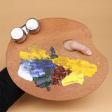 Wooden Paint Palette 2 Pack Oval Shaped Artist Palette 12 X 16 Inches Painting Palette Oil Paint Palette Art Pallet for Painting