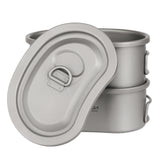 Lixada Outdoor Camping Titanium Canteen Set 380ml 750ml Hanging Pot Outdoor Cutlery Camping Canteen Home Picnic Backpacking