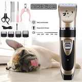 Professional Dogs Grooming Clipper Kit USB Rechargeable Hair Clipper For Dog Low Noice Pet Hair Trimmer Home Use Device