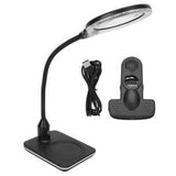 Clip/Benchtop Magnifying Lamp 3X Primary 10X Secondary Clip On Soft LED USB Port Adjustable Gooseneck Magnifier with Light u