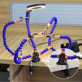 Lighting LED 3X Magnifying Lamp with Clamp Hands Free PCB Fixture Swivel Arms PCB Fixture Helping Hands Soldering Station