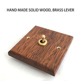 86 Type Solid Wood Panel Switch Wall Light Retro Brass Toggle Switch Wood Grain Electrical Switch Socket