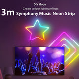 3m Symphony WiFi Music Neon Light Strip Led Music Light Bar DIY Modeling USB Light Strip RGB Led Strip Lights 16 Million Colors