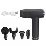 NEW USB Muscle Massage Gun Muscle Fascia Massager Exercising Muscle Pain Relief Massager Therapy Gun Profession With 4 Heads