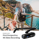 ORDRO EP6 Camcorder 4K Mini Body Camera Head Wearable Video Camera 1080P 60FPS Vlog Camera with Remote and 64 Memory Card