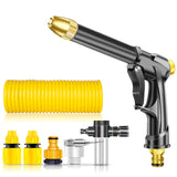 High Pressure Washer Gun with Recoil Water Hose Hose Space-saving Car Washer Adjustable Jet/ Fan Washing Sprayer