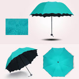 Folding Umbrella Bloom Flower in Rain Water Windproof Sunshade for Outdoor Sports Anti-UV Parasol NIN668