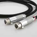 2Pcs Hi-End HIFI Silver-Plated 2 Core XLR OFC PCOCC Female XLR to Male XLR RCA Jack Audio Cables Wire Line