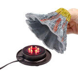 Aquarium Volcano Ornament Light Night Kit Air Bubbler Desktop Decorations for Fish Tank Aquarium Bubbler Gifts with LED Light