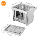 Outdoor Stainless Steel Grill Portable Wood Burning Camping Stove Folding BBQ Grill Windproof Camping Picnic Tool For Home Park