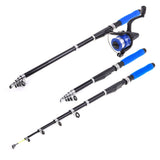 Ultra-Light Hard Carbon Fiber Manual Fishing Rod Telescopic Fishing Rod Rotating Fishing Reel Set Of Outdoor Fishing Gear