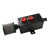Oil Catch Can Tank with Breather Aluminum Compact Baffled  Oil Separator Tank Reservoir Kit Black 1L