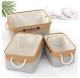 Personalized Pet Toy Storage Basket Toy Clothes Bin Dog Custom Name DIY Canvas Collapsible Box Free Print ID Pet Accessories