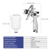HVLP Spray Gun Gravity-Feed Airbrush Air Paint Sprayer with 1.0mm Nozzle for Car Furniture Spray Painted
