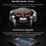 Smart Watch K52 Bluetooth Call 1.39inch IPS Big Screen 400mAh Long Standby Health Monitoring Outdoor Sport Men Women Smartwatch
