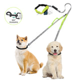 Dual Dog Leash Two Dog Lead with waist Bag Retractable Reflective Leashes for small big dog chihuahua Husky dog accessories