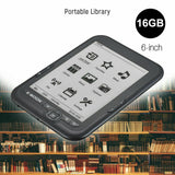 New 6 Inch 16GB Ebook Reader E-Ink Capacitive E Book Light Eink Sn E-Book E-Ink E-Reader MP3 with Case, WMA PDF HTML