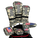 Golf Wood Cover American Flag Camouflage For Driver Fairway Hybrid Nylon Waterproof Protector Set Golf Club Covers Number Tag