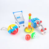 Bird Toy Parrot Toy Set Parrot Scooter Training Toy Hollow Rolling Bell Ball Bird Toy Parakeet Cockatiel Parrot Chew Fun Toy 7pc