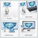 9Inch Microscope HD Foldable Touch Screen 100X 600X 1200X Digital Biological Microscope 5MP 1080P USB Charging Microscope Camera