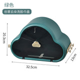 Cloud Shape Toilet Paper Holder Paper Tissue Box Plastic Bathroom Dispenser Wall Mounted Roll Paper Storage Box Free Punching