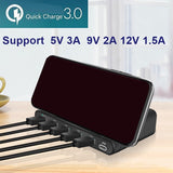 60W Multi USB Fast Charger, Quick Charge QC3.0 Wireless Charger for Iphone 8 11 Pro for Samsung S20 EU Plug