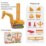 120pcs Domino Excavator Glowing Electric Automatic Domino Brick Laying Train Toy Kid Gift Child Building Engineering Vehicle Set
