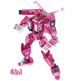 503Pcs 4 IN 1Rescue Police Deformation Robot Mech Building Blocks City Ambulance Emergency Aircraft Bricks Toys Gifts Children