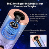 Rechargeable Automatic Curling Iron Cordless Auto Hair Curler Ceramic Ionic Hair Curling LCD Display Spin Curling Iron Hair Tool