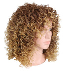 Women's small curly wig brown chemical fiber headgear