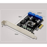 SSU Desktop USB 3.0 Expansion Card Front Pci-E to USB3.0 Front 19 / 20 Pin Interface Adapter for Desktop Computers