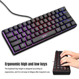HXSJ V700 61 Keys Gaming RGB Keyboard for Gamers USB Backlight keyboard with Multiple Shortcut Key Combinations for PUBG Home