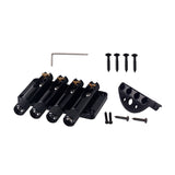 4 String Bass Guitar Bridge Headless Tailpiece with String Locks and Screws for Guitar Bass