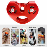 Quality Heart-Shape Climbing Double Pulley Red, Yellow