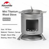 Naturehike New Titanium Mini Stove Picnic Portable Camping Stove Lightweight 200g   Outdoor Survival Equipment Bearing 10kg